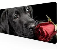 Mouse Pad Black Gaming Mouse Pad Dog Large Desk Mat 1500x800x3mm,Work From Home Essentials Non-Slip Rubber Base Special Textured Water-Resistant Surface Wear-Resistant For Office Computer,Laptop Y1-95