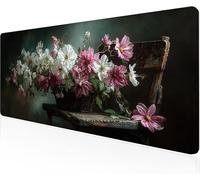 Mouse Pad Black Gaming Mouse Pad Flowerpot Large Desk Mat 700x400x3mm,Work From Home Essentials Non-Slip Rubber Base Special Textured Water-Resistant Surface Wear-Resistant Desk Matt For Laptop Y1-878