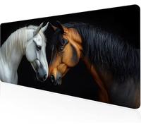 Mouse Pad Black Gaming Mouse Pad Horse Large Desk Mat 1600x800x3mm,Work From Home Essentials Non-Slip Rubber Base Special Textured Water-Resistant Surface Wear-Resistant Desk Matt For Laptop Y1-889