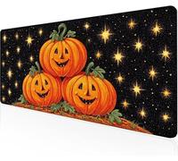 Mouse Pad Black Gaming Mouse Pad Pumpkin Large Desk Mat 800x400x3mm,Work From Home Essentials Non-Slip Rubber Base Special Textured Water-Resistant Surface Wear-Resistant Desk Matt For Laptop Y1-877