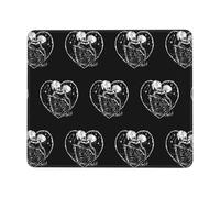 Mouse Pad Black Gothic Skulls Love Heart Goth Skull Desktop Mouse Pad Wear Resistant Mice Mat Improves Speed And Precision For Office Laptop Wireless Mouse 25X30Cm