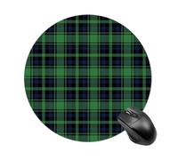 Mouse Pad Black Green Scottish Tartan Plaid Round Mouse Pad Non-Slip Rubber Base Mousepad for Laptop Computer Personalized Small Mousepad