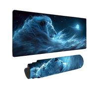 Mouse Pad Black, Lion Mouse Mat 800 X 400 X 3 MM with Stitched Edges, Large Gaming Mousepad Non-Slip Rubber Base Design, Waterproof Mousemat for Computers Laptop Desk Office Accessories -zzg2505Z3