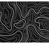 Mouse Pad Black with White Topographic Line, Gaming Mousepad Mouse Pads for Desk Keyboard with Anti-Slip Rubber Base, Keyboard Pad Mouse Mat for Home and Office