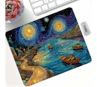 Mouse Pad Blue Abstract(2) Gaming Mouse Pad, Mini Mousepad 340x280x3mm Ultra Thin Improves, High Precision Gaming Surface with Anti-Fray Stitched Edges, for Laser and Optical Mice Portable d0d-214