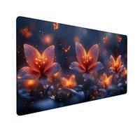 Mouse Pad Blue Gaming Mouse Pad Flower Large Size Desk Mat 1200x600x3mm,Extended Waterproof Mousepad,Non-Slip Base-Smooth Cloth Surface,Improved Precision and Speed for Home Office Gaming Room XZ-864