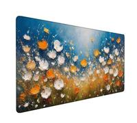 Mouse Pad Blue Gaming Mouse Pad Flower Large Size Desk Mat 1400x600x3mm,Extended Waterproof Mousepad,Non-Slip Base-Smooth Cloth Surface,Improved Precision and Speed for Home Office Gaming Room XZ-998