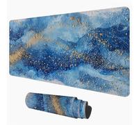 Mouse Pad Blue & Gold 90 x 40 cm Large Desk Mat, Office Table Blotter 1D#16