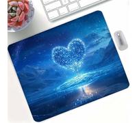 Mouse Pad Blue Love Gaming Mouse Pad, Mini Mousepad 340x280x3mm Ultra Thin Improves, High Precision Gaming Surface with Anti-Fray Stitched Edges, Mousemat for Laser and Optical Mice Portable d0d-438