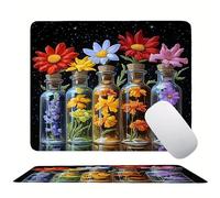 Mouse Pad Bottle Daisy, Mini Gaming Mouse Pad 340x280mm, Non-Slip Rubber Base for Stable Grip on Smooth Surfaces, Improved Precision and Speed, with Anti-Fray Stitched Edges Gifts for Men s0z-462