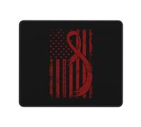 Mouse Pad Brain Aneurysm Awareness With Usa Flag Desk Mat Non-Slip Mouse Mats Durable Mousepad For Office Computers Work 25X30CM