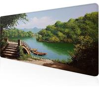 Mouse Pad Bridge Gaming Mouse Pad Landscape Large Desk Mat 1400x600x3mm,Work From Home Essentials Non-Slip Rubber Base Special Textured Water-Resistant Surface Wear-Resistant For Office Laptop Y1-355