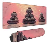 Mouse Pad Brown Desk Mat large Zen Mouse and Keyboard Desk Mat Large 1000x500mm With Anti-Slip Rubber Base Waterproof Surface Keyboard Mat With Stitched Edges Durable Materials for Office Mousemat T78