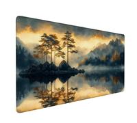 Mouse Pad Brown Gaming Mouse Pad Mountain View Large Size Desk Mat 800x400x3mm, Waterproof Mousepad, Non-Slip Base-Smooth Cloth Surface, Improved Precision and Speed for Office Gaming Room XZ-777