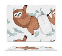 Mouse Pad Brown Sloth Wear Resistant Desk Pad Improves Speed And Precision Mouse Mat For Pc Desk Laptop 25X30Cm