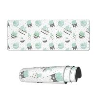 Mouse Pad Cactuses Succulents Doodle Dots Large Mouse Pads Decor Table Mat, For Computer, Travel, Study, 80x30cm