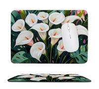 Mouse Pad Calla Lily Small Mouse Mat 30x25 cm with Stitched Edge, Waterproof Mousepad Smooth Surface Premium-Textured Mousepad with Non-Slip Rubber Base, for PC Laptop Office&Home small Desk Mat uk661