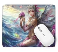 Mouse Pad Cartoon, Small Mouse Mat 320 x 260 mm, Desk Mat with Waterproof Design, Premium-Textured Square Mousepad Girl, Smooth Surface, Gaming Office Mousemat Keyboard Decor Gifts Christmas p1j-868