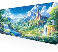 Mouse Pad Castle Gaming Mouse Pad Fantasy Large Desk Mat 1000x400x3mm,Work From Home Essentials Non-Slip Rubber Base Special Textured Water-Resistant Surface Wear-Resistant For Office Laptop Y1-1128