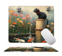 Mouse Pad Cat Fish, Mini Gaming Mouse Pad 420x350mm, Non-Slip Rubber Base for Stable Grip on Smooth Surfaces, Improved Precision and Speed, with Anti-Fray Stitched Edges for Home Office s0z-295