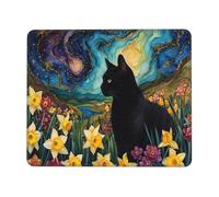 Mouse Pad Cat Flower Small Mouse Mat 42 x 35cm with Non-Slip Rubber Base, Waterproof Mousepad, Gaming Mousemat for Women Kids Men Laptops Keyboard Tray Home Traveling Office Accessories D-549