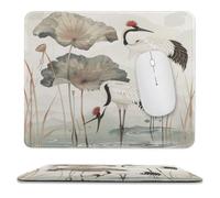Mouse Pad, Chinese Ink Spring Lotus Flowers Wildlife Birds Soft Mouse Mat Non-Slip Gaming Mousepad For Work Studying Typing 25X30Cm