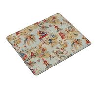 Mouse Pad Chinoiserie Ancient Folk Art Writing Mat Stitched Edges With Non-Slip Rubber Base Computer Mouse Mat, For Home, Computer, Desk, Travel, 25x30cm