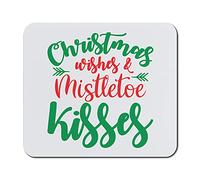 Mouse Pad Christmas Wishes And Mistletoe Kisses Twig Tree Table Pad Work