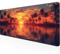 Mouse Pad Coconut Grove Gaming Mouse Pad Sunset Large Desk Mat 1600x800x3mm,Work From Home Essentials Non-Slip Rubber Base Special Textured Water-Resistant Surface Wear-Resistant For Laptop Y1-307
