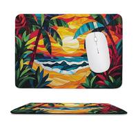Mouse Pad Coconut Tree Sea View Small Mouse Mat 18x22 cm with Stitched Edge, Waterproof Mousepad Smooth Surface Mousepad with Non-Slip Rubber Base, for PC Laptop Office Small Desk Mat, Gifts uk-1101