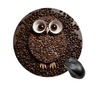 Mouse Pad Coffee Bean Owl Printed Cute Mousepad with Design Small Non-Slip Rubber Gaming Pads Office Home Pad