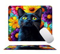 Mouse Pad Color Cat(4), Mini Gaming Mouse Pad 220x180mm, Non-Slip Rubber Base for Stable Grip on Smooth Surfaces, Improved Precision and Speed, with Anti-Fray Stitched Edges Gifts for Men s0z-423