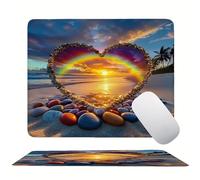 Mouse Pad Color Love, Mini Gaming Mouse Pad 340x280mm, Non-Slip Rubber Base for Stable Grip on Smooth Surfaces, Improved Precision and Speed, with Anti-Fray Stitched Edges for Home Office s0z-15