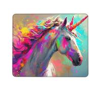 Mouse Pad Color Unicorn Small Mouse Mat 42 x 35cm with Non-Slip Rubber Base, Waterproof Mousepad, Gaming Mousemat for Women Kids Men Laptops Keyboard Tray Home Traveling Office Accessories D-65