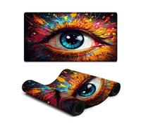 Mouse Pad Colorful Art Eyes Mouse Mat 40X75cm Desk Mat Anti Fray Stitched Edges Non Slip Rubber Base Improved Precision And Speed