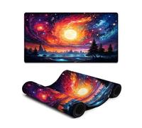 Mouse Pad Colorful Landscape Under The Planet Extended Mousepad 40X75cm Table Mat with Non-Slip Rubber Water-Resistant Surface for Home Office Gaming Room