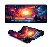 Mouse Pad Colorful Landscape Under The Planet Stitched Edges Mouse Pad for Gaming Sensors Low Surface Friction Non-Slip Mac And PC Gaming Accessories 40x90cm