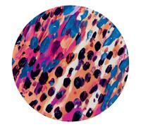 Mouse Pad, Colorful Leopard Animal Skin Pattern Round Computer Mousepad Non-Slip Base, Gaming Mouse Mat for Laptop Office Home, 10 x 10 Inch