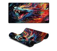 Mouse Pad Colorful Psychedelic Art Dragon Mouse Mat 30x60cm Desk Mat Anti Fray Stitched Edges Non Slip Rubber Base Improved Precision And Speed