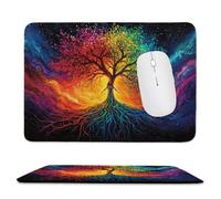Mouse Pad Colorful Tree, Small Mouse Mat 36 x 30 cm with Non-Slip Rubber Base, Waterproof Mousepad, Gaming Mousemat for Women Kids Men Laptops Keyboard Tray Home Traveling Office Accessories d-71
