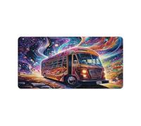 Mouse Pad Colour Art Bus Desk Mat Smooth Glide Feeling with Steady Controlstitched Edges Uniform High Density Rubber 30x60cm