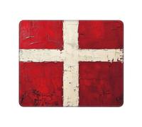 Mouse Pad Computer Mouse Mat with Anti-Slip Rubber Base Denmark Danish Flag Mouses Pad Waterproof Washable Mouses Mat Portable Keyboard Pad for Laptop Office Home 9.4"x7.9"