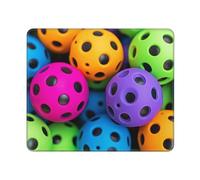 Mouse Pad Computer Mouse Mat with Anti-Slip Rubber Base Pickleball Balls Colors Pattern Mouses Pad Waterproof Washable Mouses Mat Portable Keyboard Pad for Laptop Office Home 9.4"x7.9"