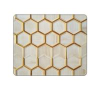 Mouse Pad Computer Mouse Mat with Anti-Slip Rubber Base Profile Geometric Ivory Gold Mouses Pad Waterproof Washable Mouses Mat Portable Keyboard Pad for Laptop Office Home 11.8"x9.8"