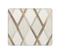 Mouse Pad Computer Mouse Mat with Anti-Slip Rubber Base Profile Geometric Ivory Gold Mouses Pad Waterproof Washable Mouses Mat Portable Keyboard Pad for Laptop Office Home 9.4"x7.9"
