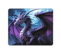 Mouse Pad Computer Mouse Mat with Anti-Slip Rubber Base Purple Dragon Purple Moon Mouses Pad Waterproof Washable Mouses Mat Portable Keyboard Pad for Laptop Office Home 9.4"x7.9"