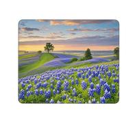 Mouse Pad Computer Mouse Mat with Anti-Slip Rubber Base Texas Bluebonnets Scenery Mouses Pad Waterproof Washable Mouses Mat Portable Keyboard Pad for Laptop Office Home 9.4"x7.9"