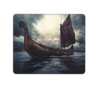 Mouse Pad Computer Mouse Mat with Anti-Slip Rubber Base Vikings Boat Mouses Pad Waterproof Washable Mouses Mat Portable Keyboard Pad for Laptop Office Home 9.4"x7.9"