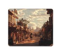 Mouse Pad Computer Mouse Mat with Anti-Slip Rubber Base West Cowboy Town Mouses Pad Waterproof Washable Mouses Mat Portable Keyboard Pad for Laptop Office Home 11.8"x9.8"