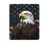 Mouse Pad Computer Mousepad with Anti-Slip Rubber Base American bald eagle sitting on flag ribbon Mouse Mat Washable Gaming Mousepad Portable Keyboard Pad for Laptop Office Home 25x30 cm